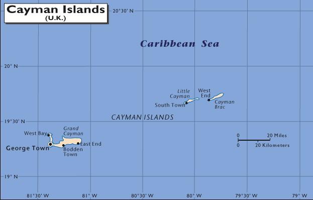 cayman island map
