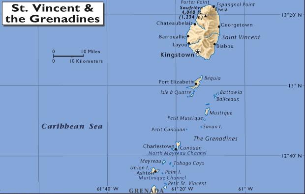 St. Vincent and the Grenadines map