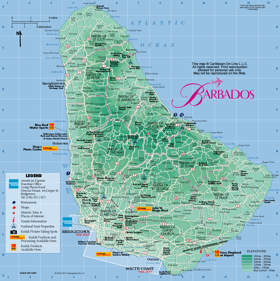 Barbados Map 